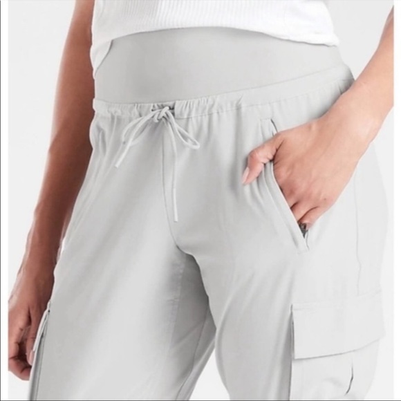 Athleta Light Gray Track Pants - Picture 3 of 10